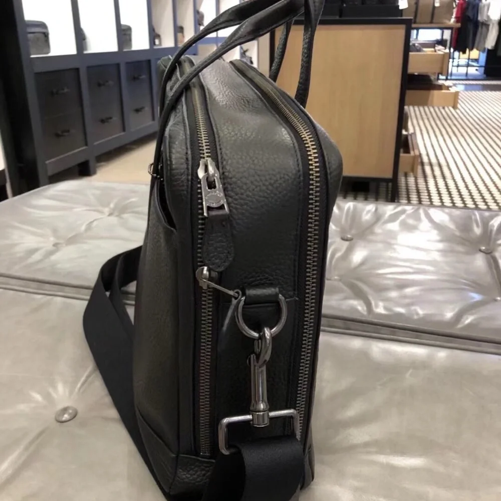 NWT Coach Hamilton Leather Briefcase Men's Business Bag Genuine Black F27617